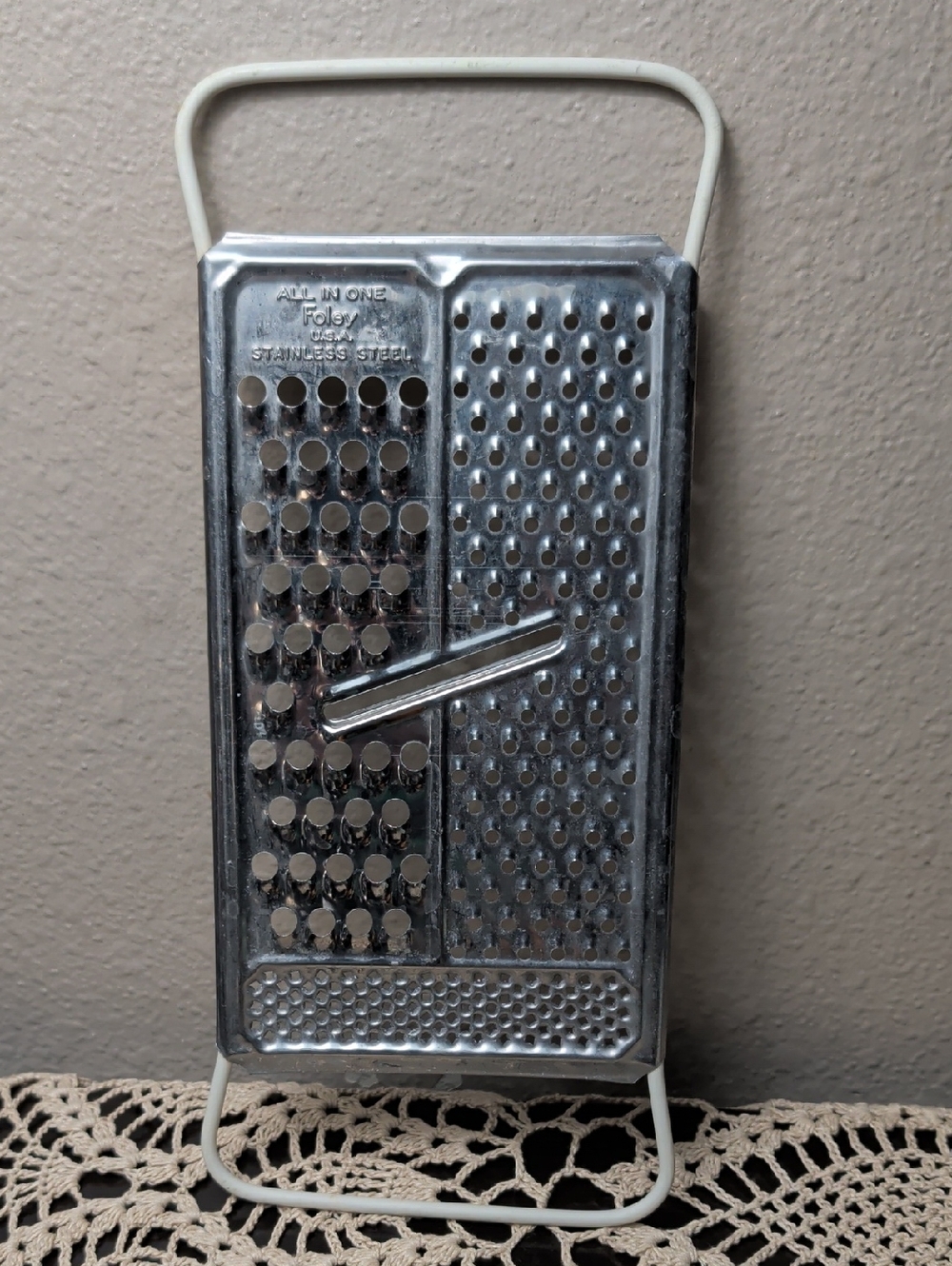 Foley All-in-one Vintage Stainless Steel Multi-Sided Hand Cheese Grater